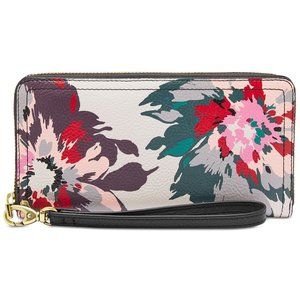 Fossil RFID Logan Zip Floral Wristlet Wallet